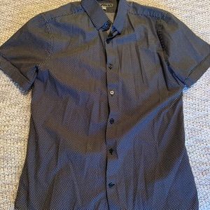 Patterned Short Sleeve Dress Shirt by Express